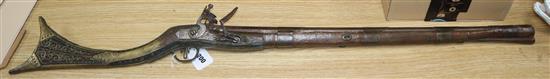 A 19th century Ottoman flintlock musket, length 105cm